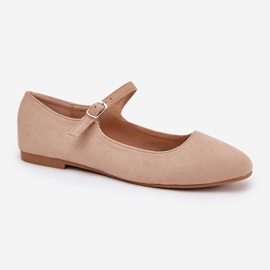 Ballerines avec une courroie eco beige 4