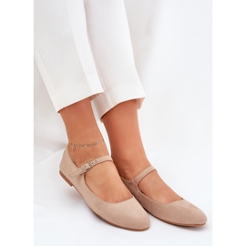 Ballerines avec une courroie eco beige 5