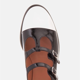 Marco Shoes Ballerines pour femmes peintes avec un orteil blanc le noir 1 Marco Shoes Ballerines pour femmes peintes avec un orteil blanc le noir 1