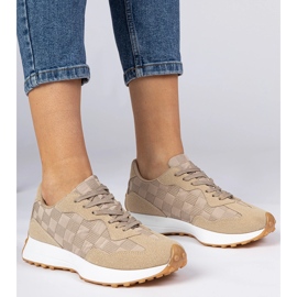 Baskets de sport femme beiges 1
