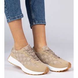 Baskets de sport femme beiges 2