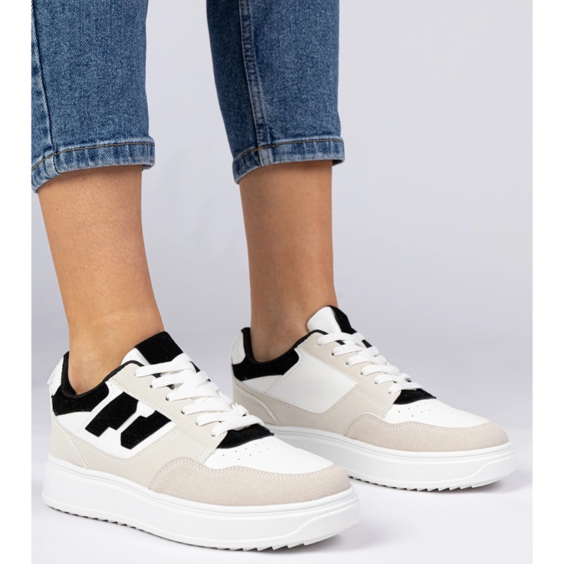 Baskets blanches et blanches pour femmes 1