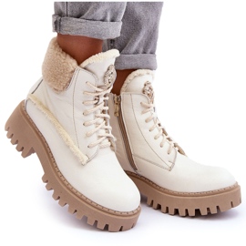 Bottes en cuir en cuir des femmes Bottes crème LeMar blanc 6