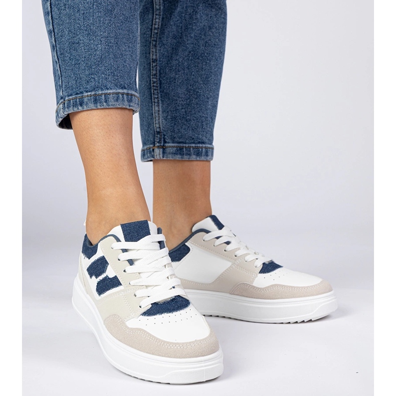 Baskets bleu blanc baskets pour femmes 1