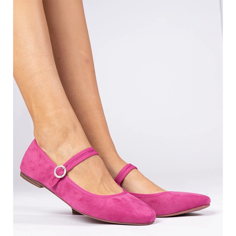 Ballerines roses d'Ekozamsz avec des zircons 1