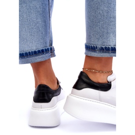 Lemar Chaussures de sport en cuir féminin sur la plate-forme blanche 4