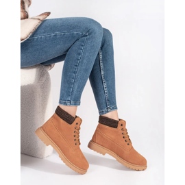 Original Walkman Shoes Trappeurs en cuir de chameau brun 2