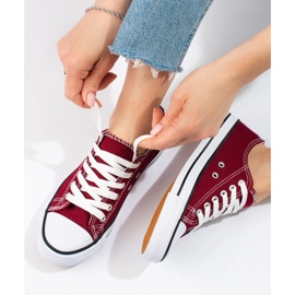 SHELOVET Baskets bordeaux rouge 1