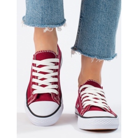 SHELOVET Baskets bordeaux rouge 2