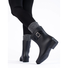 Bottes en caoutchouc noir avec boucle le noir 1