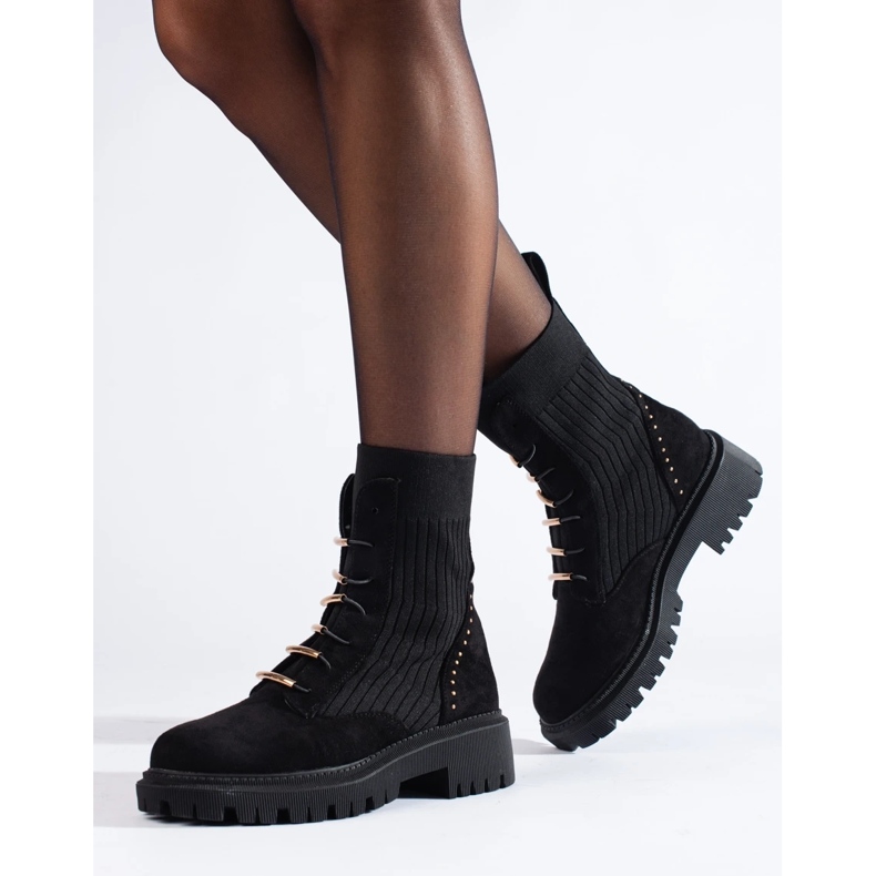 Sacs noués en daim noir le noir 1