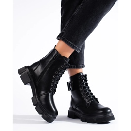 Baggies noires pour femmes en cuir écologique le noir 2