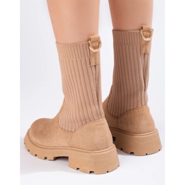 Bottines femme en daim à tige souple beige 3