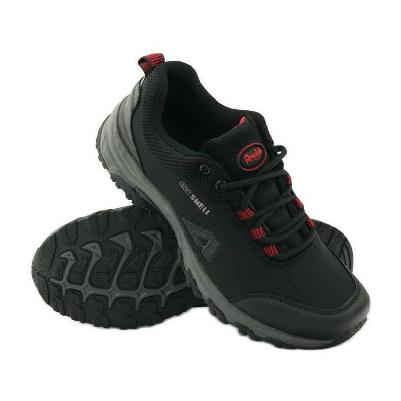 American Club Chaussures de sport softshell femme American 1775 noir rouge 3