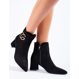 Bottines à talons en daim le noir 1