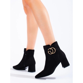 Bottines à talons en daim le noir 2