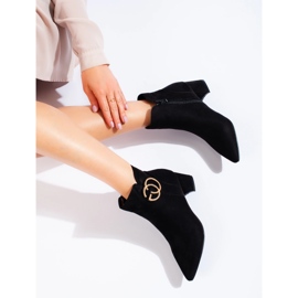 Bottines à talons en daim le noir 3