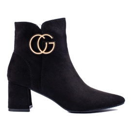 Bottines à talons en daim le noir 4