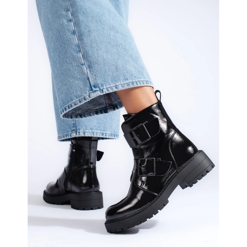 Baggies femme noires avec boucles le noir 1 Baggies femme noires avec boucles le noir 1