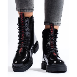 Travailleurs noirs Shelovet pour femmes, cuir écologique laqué le noir 2 Travailleurs noirs Shelovet pour femmes, cuir écologique laqué le noir 2