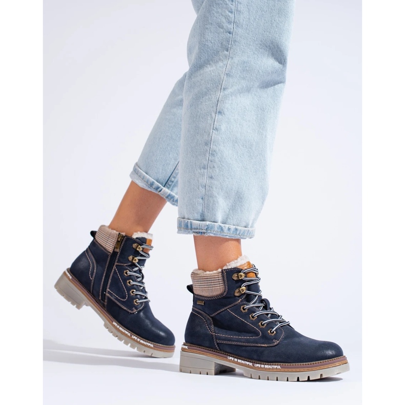 Boots femme bleu marine 2