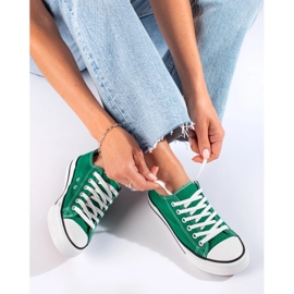 Baskets femme classiques vertes 2