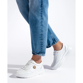 Chaussures de sport en cuir blanc blanche 2