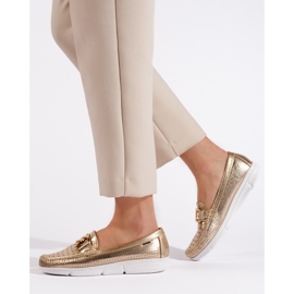 Goodin Mocassins femme dorés à boucle 2