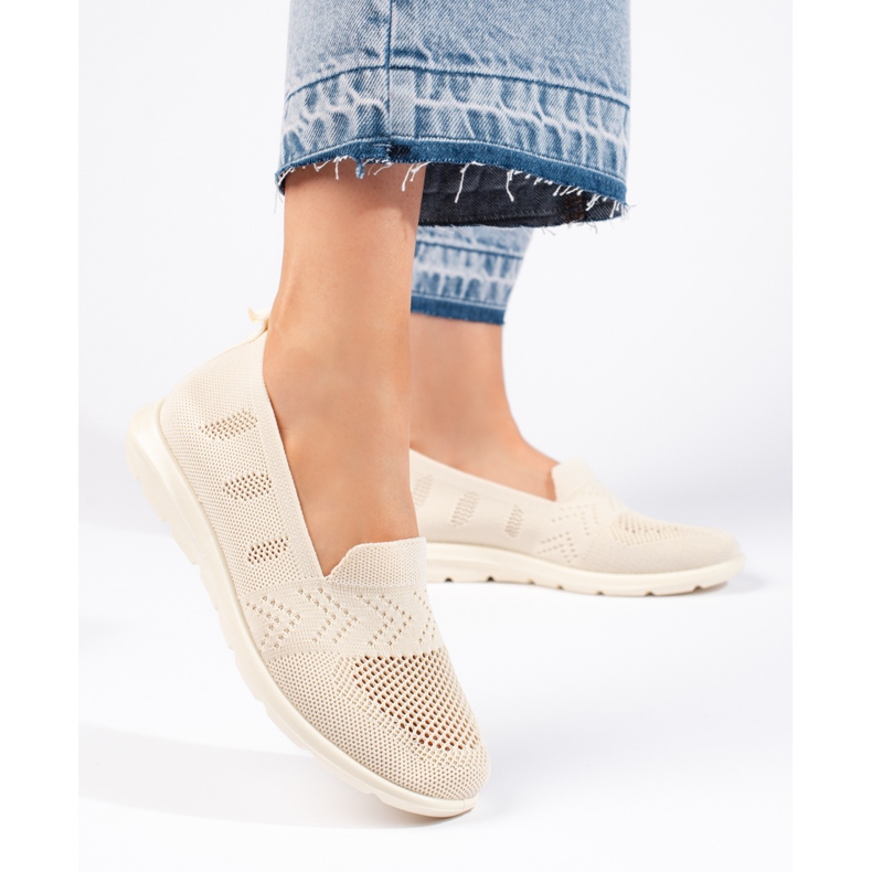Slip-on femme beige en textile 2