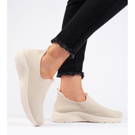 Chaussures de sport en textile beiges 2 Chaussures de sport en textile beiges 2