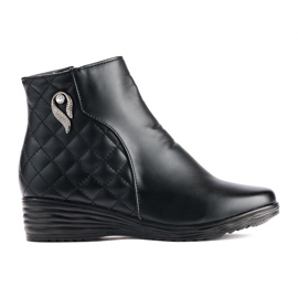 Bottines compensées noires confortables le noir 3