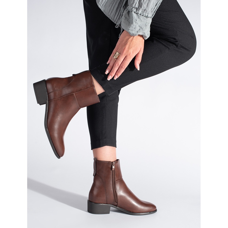 Bottines en cuir marron par Sergio Leone brun 1