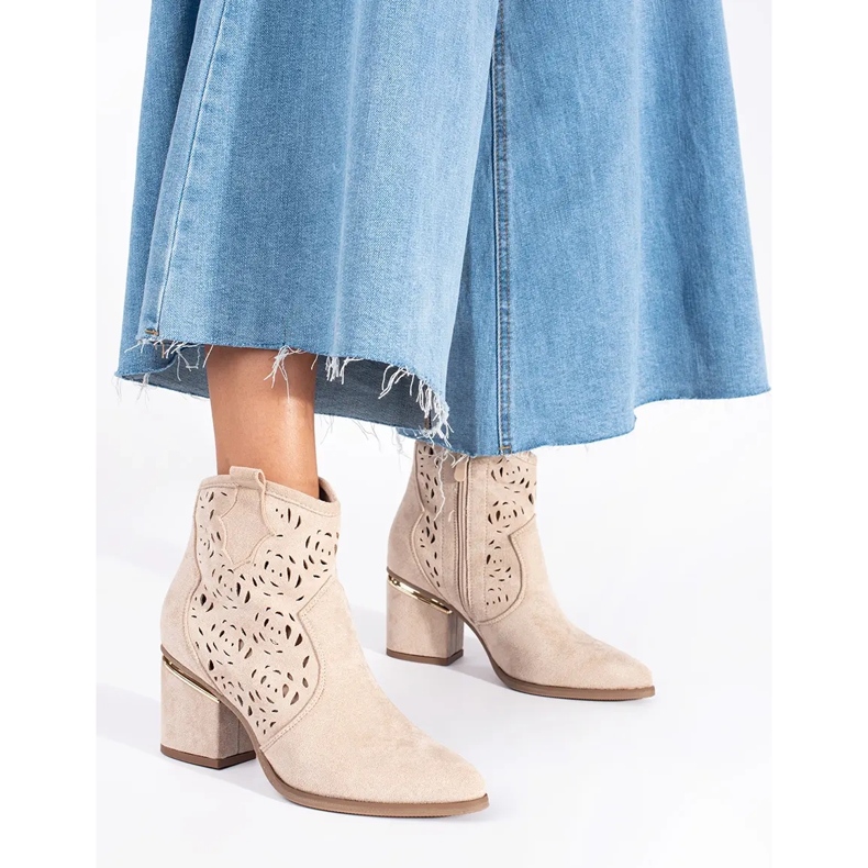 Seastar Santiags femme beiges ajourées 1