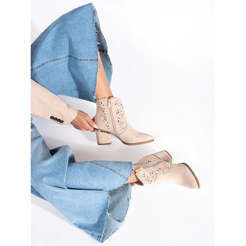 Seastar Santiags femme beiges ajourées 2