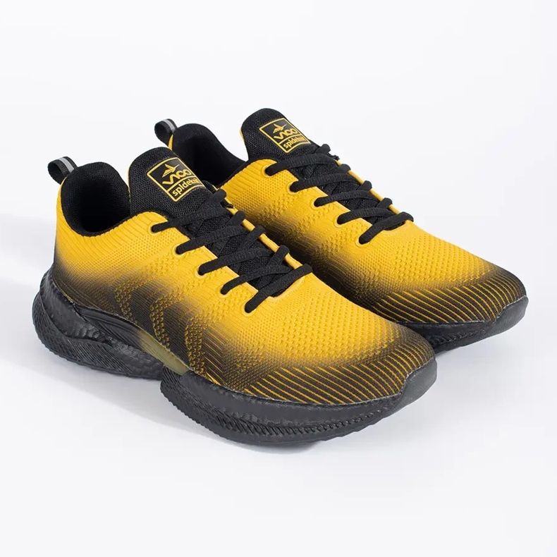 Vico Chaussures de sport confortables pour hommes jaunes et noires 1