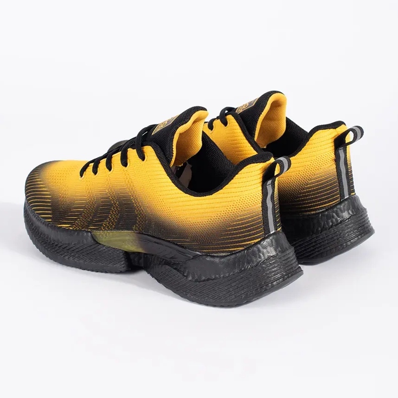 Vico Chaussures de sport confortables pour hommes jaunes et noires 2