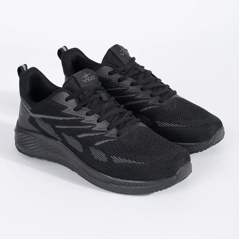 Vico Chaussures de sport en mesh noires pour hommes 1