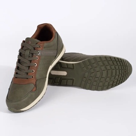 Vico Chaussures de sport confortables pour hommes, vertes et marron 2