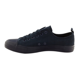 Chaussures femme nouées baskets American Club LH08 bleu marine 2