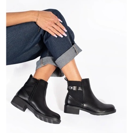 Bottines Chelsea femme noires à talons bas le noir 2