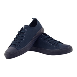 Chaussures femme nouées baskets American Club LH08 bleu marine 4