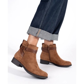 Bottines femme en daim marron brun 1