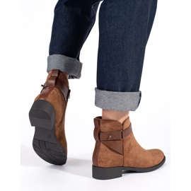 Bottines femme en daim marron brun 3