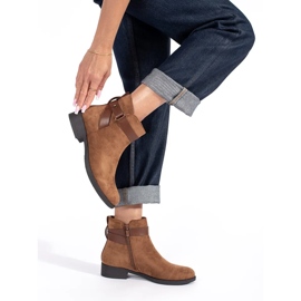 Bottines femme en daim marron brun 4