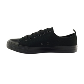 Chaussures baskets femme nouées noires American Club LH07/19 2