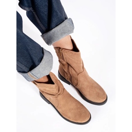 Santiags femme en daim beige foncé 2