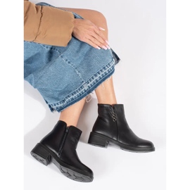 Bottines classiques noires à talons bas pour femme le noir 3