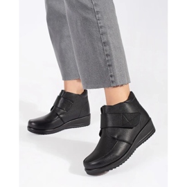 Bottines compensées isolées noires pour femme 1