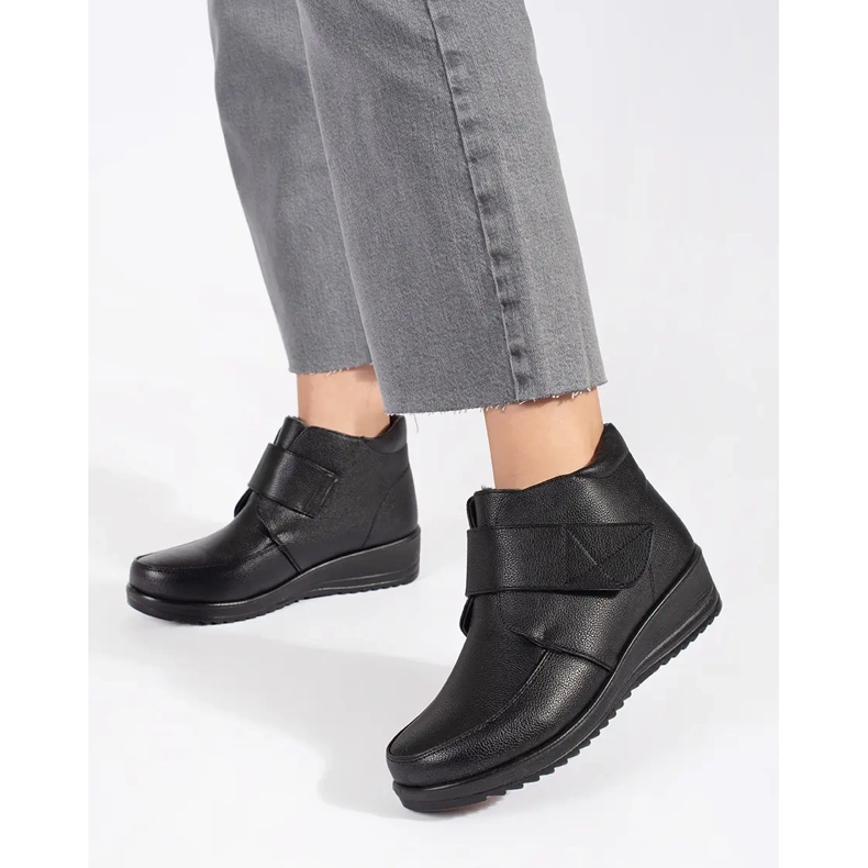 Bottines compensées isolées noires pour femme le noir 1