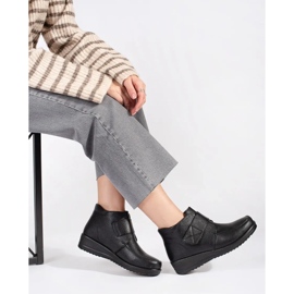 Bottines compensées isolées noires pour femme 2